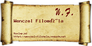 Wenczel Filoméla névjegykártya